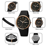 SKMEI 1747 Einfache Balkenskala Zifferblatt Silikonarmband Quarzuhr für Damen