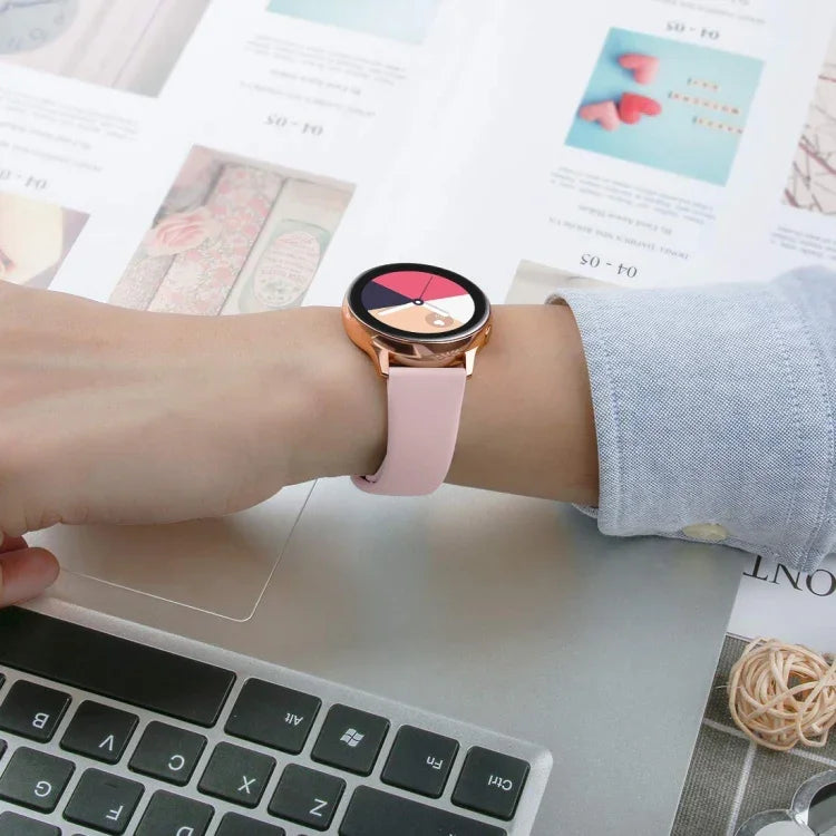 Armband aus einfarbigem Silikon für Galaxy Watch Active 2 Smartwatch, Größen L und S