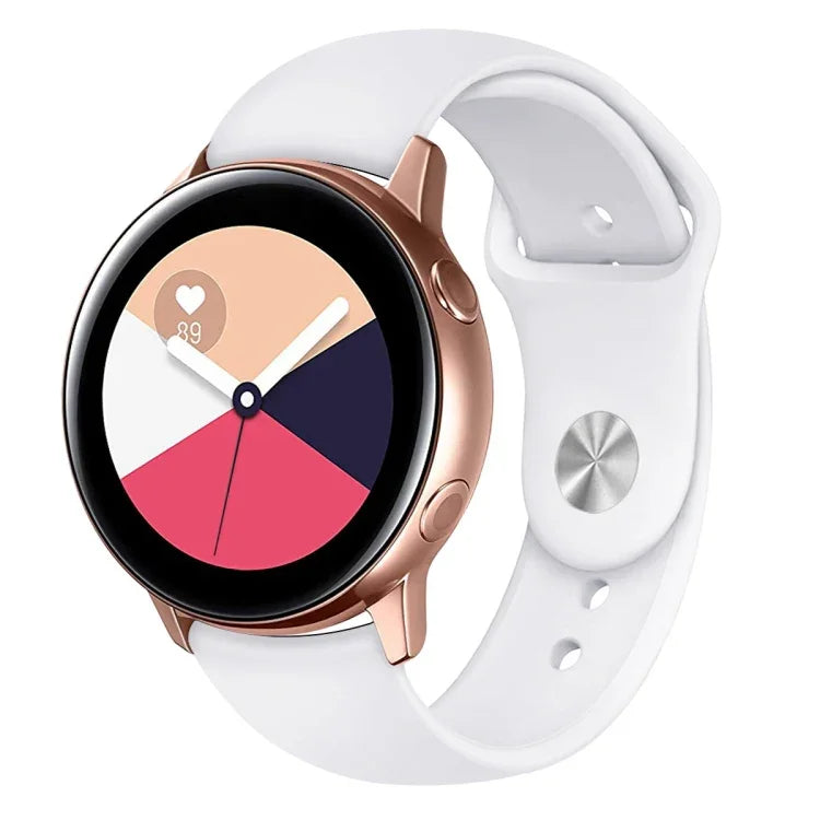 Armband aus einfarbigem Silikon für Galaxy Watch Active 2 Smartwatch, Größen L und S