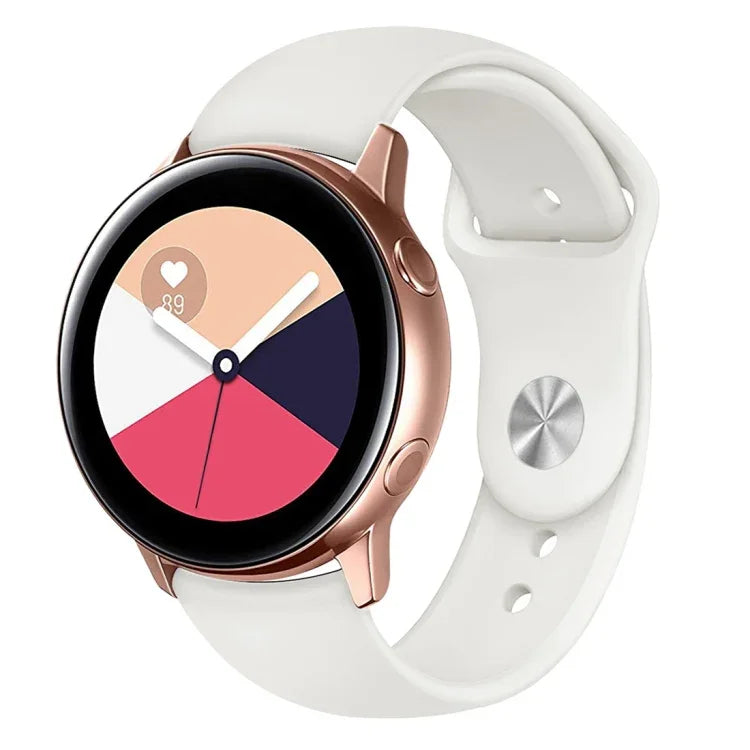 Armband aus einfarbigem Silikon für Galaxy Watch Active 2 Smartwatch, Größen L und S