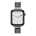 14 mm breites Ersatzarmband aus Aluminiumlegierung mit drei Diamantperlen für Apple Watch Series 7 (41 mm), 6, SE, 5, 4 (40 mm), 3, 2, 1 (38 mm) und 7 (45 mm), 6, SE, 5, 4 (44 mm) sowie 3, 2, 1 (42 mm).