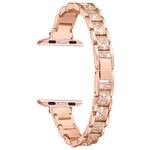 14 mm breites Ersatzarmband aus Aluminiumlegierung mit drei Diamantperlen für Apple Watch Series 7 (41 mm), 6, SE, 5, 4 (40 mm), 3, 2, 1 (38 mm) und 7 (45 mm), 6, SE, 5, 4 (44 mm) sowie 3, 2, 1 (42 mm).