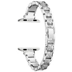 14 mm breites Ersatzarmband aus Aluminiumlegierung mit drei Diamantperlen für Apple Watch Series 7 (41 mm), 6, SE, 5, 4 (40 mm), 3, 2, 1 (38 mm) und 7 (45 mm), 6, SE, 5, 4 (44 mm) sowie 3, 2, 1 (42 mm).