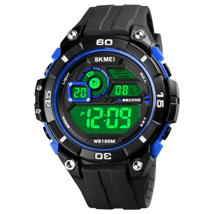 SKMEI 1756 Dualzeit Countdown-Wecker Herren Sport Leuchtende Elektronische Uhr