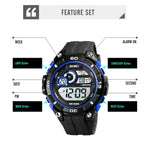 SKMEI 1756 Dualzeit Countdown-Wecker Herren Sport Leuchtende Elektronische Uhr