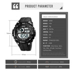 SKMEI 1756 Dualzeit Countdown-Wecker Herren Sport Leuchtende Elektronische Uhr