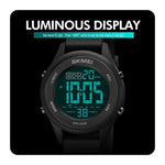 SKMEI 1758 Multifunktions-LED-Digitalanzeige leuchtende elektronische Uhr mit Silikonarmband