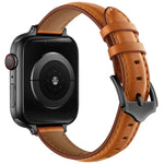 Business Style Leather Replacement Strap Watchband For Apple Watch Series, 7 41mm / 6 & SE & 5 & 4 40mm / 3 & 2 & 1 38mm, 7 45mm / 6 & SE & 5 & 4 44mm / 3 & 2 & 1 42mm