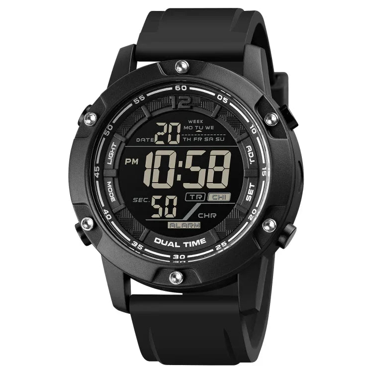 SKMEI 1762 Dreifache Runde LED Dualzeit Digitale Anzeige Wasserdichte Leuchtende Elektronische Uhr, SKMEI 1762
