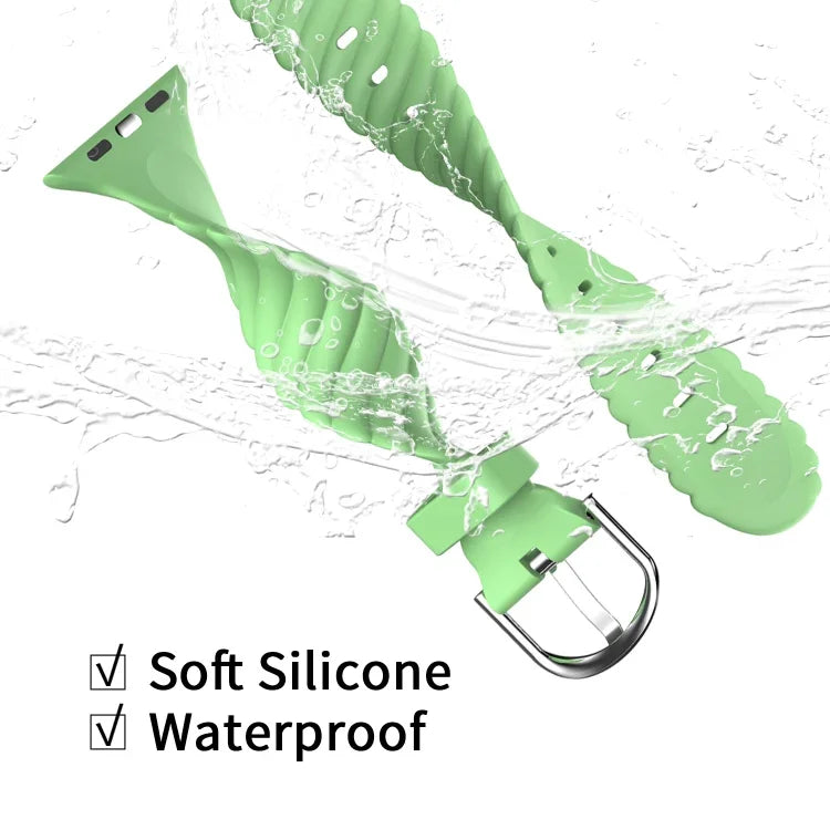 Silikon-Ersatzarmband in Unifarben für Apple Watch Series 7 (41 mm), 6, SE, 5, 4 (40 mm), 3, 2, 1 (38 mm) und 7 (45 mm), 6, SE, 5, 4 (44 mm) sowie 3, 2, 1 (42 mm).