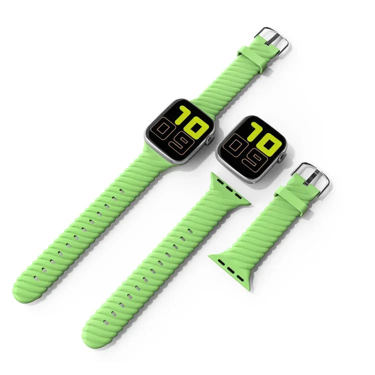 Silikon-Ersatzarmband in Unifarben für Apple Watch Series 7 (41 mm), 6, SE, 5, 4 (40 mm), 3, 2, 1 (38 mm) und 7 (45 mm), 6, SE, 5, 4 (44 mm) sowie 3, 2, 1 (42 mm).