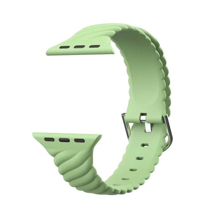 Silikon-Ersatzarmband in Unifarben für Apple Watch Series 7 (41 mm), 6, SE, 5, 4 (40 mm), 3, 2, 1 (38 mm) und 7 (45 mm), 6, SE, 5, 4 (44 mm) sowie 3, 2, 1 (42 mm).