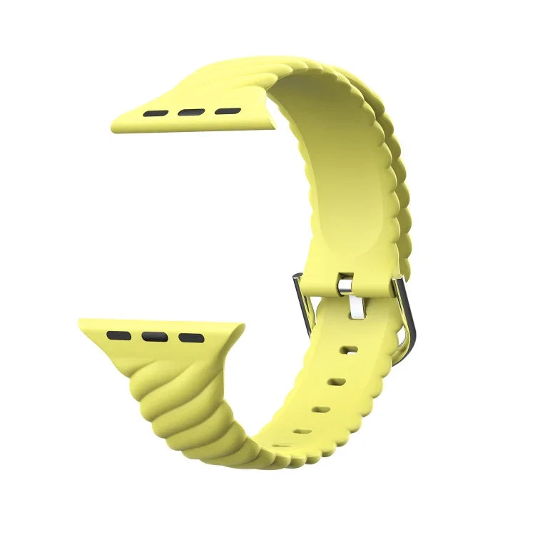 Silikon-Ersatzarmband in Unifarben für Apple Watch Series 7 (41 mm), 6, SE, 5, 4 (40 mm), 3, 2, 1 (38 mm) und 7 (45 mm), 6, SE, 5, 4 (44 mm) sowie 3, 2, 1 (42 mm).