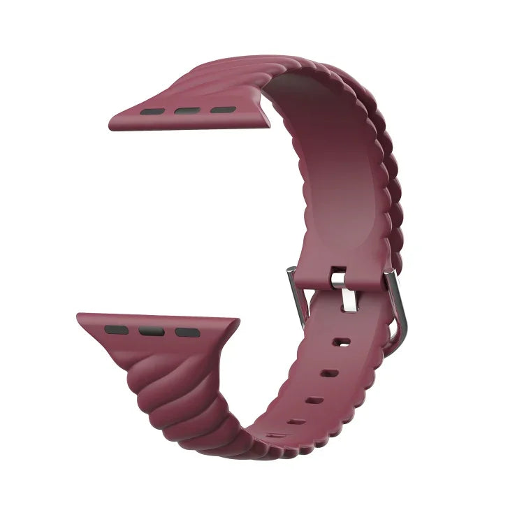 Silikon-Ersatzarmband in Unifarben für Apple Watch Series 7 (41 mm), 6, SE, 5, 4 (40 mm), 3, 2, 1 (38 mm) und 7 (45 mm), 6, SE, 5, 4 (44 mm) sowie 3, 2, 1 (42 mm).