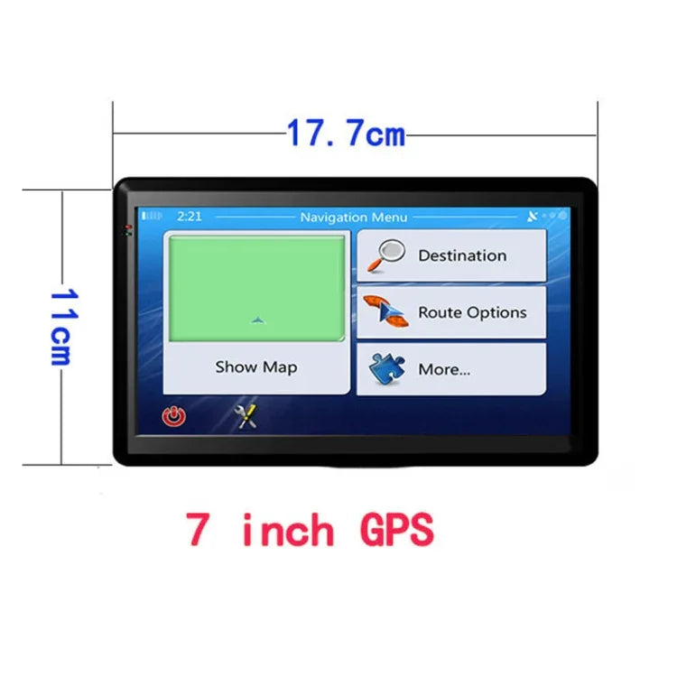 7 Zoll Auto GPS Navigator 8G+256M Kapazitiver Bildschirm Hohe Konfiguration, Europakarte, Australienkarte, Südostasienkarte, Nordamerikakarte, Nahostkarte, Südamerikakarte, Afrikakarte