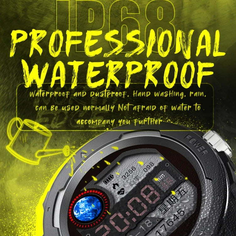 NORTH EDGE Mars 2 1,4 Zoll Full-Touchscreen Outdoor-Sport-Bluetooth-Smartwatch, unterstützt Herzfrequenz-/Schlaf-/Blutdruck-/Blutsauerstoffüberwachung & Fernbedienungskamera & 7 Sportmodi