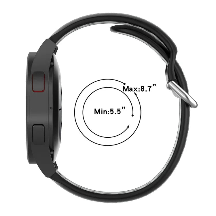 Zweifarbiges Silikon-Ersatzarmband für Samsung Galaxy Watch4 Classic 46 mm