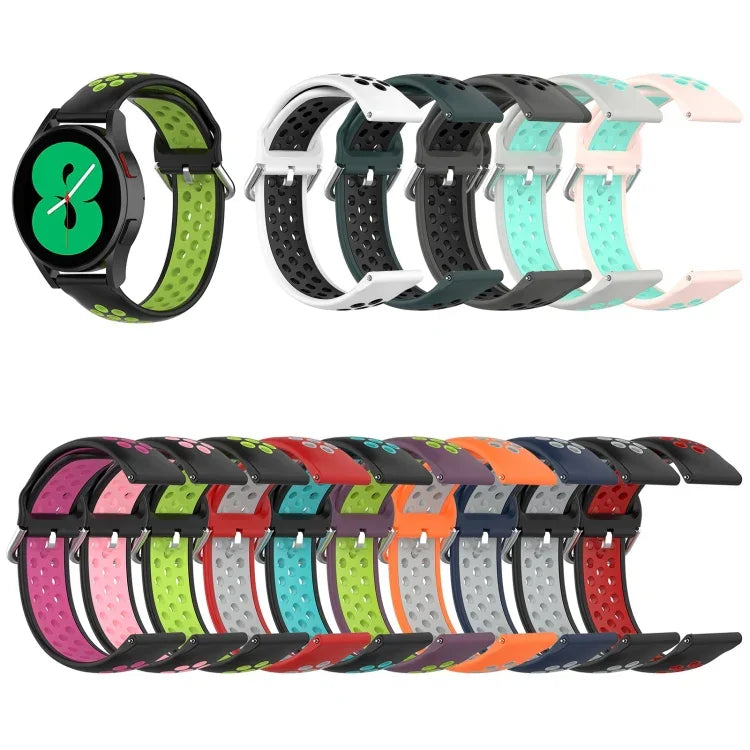 Zweifarbiges Silikon-Ersatzarmband für Samsung Galaxy Watch4 Classic 46 mm