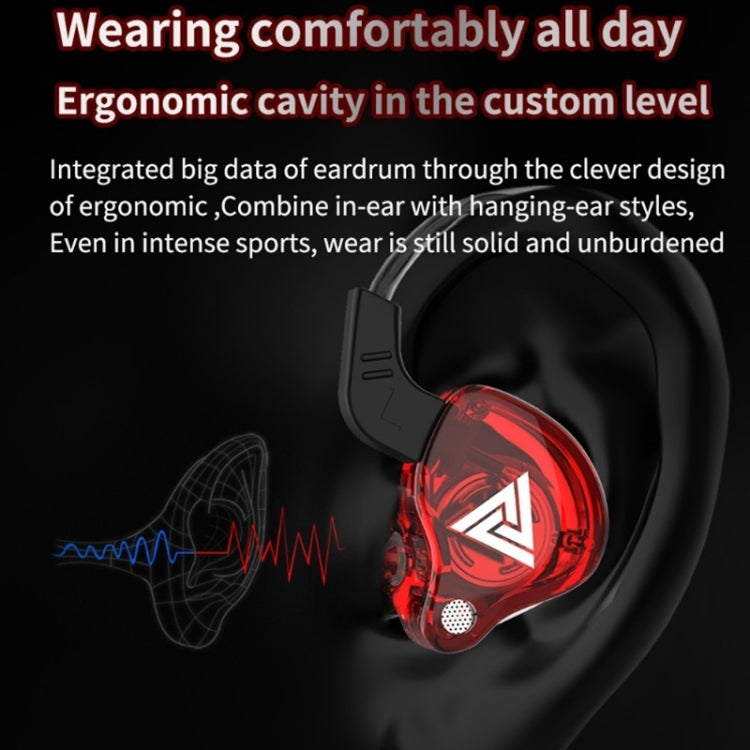 QKZ AK6 3,5mm In-Ear Kabelgebundene Subwoofer-Sportkopfhörer, Kabellänge: ca. 1,2m, 1 Stk., 1 Paar