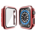 Galvanisierte PC-Einreiher-Diamant-Schutzhülle mit gehärteter Glasfolie für Apple Watch Series, für Apple Watch Series 6 / 5 / 4 / Watch SE 40 mm, für Apple Watch Series 6 / 5 / 4 / Watch SE 44 mm