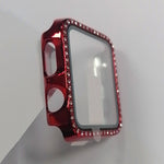 Galvanisierte PC-Einreiher-Diamant-Schutzhülle mit gehärteter Glasfolie für Apple Watch Series, für Apple Watch Series 6 / 5 / 4 / Watch SE 40 mm, für Apple Watch Series 6 / 5 / 4 / Watch SE 44 mm