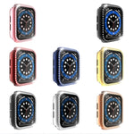Galvanisierte PC-Einreiher-Diamant-Schutzhülle mit gehärteter Glasfolie für Apple Watch Series, für Apple Watch Series 6 / 5 / 4 / Watch SE 40 mm, für Apple Watch Series 6 / 5 / 4 / Watch SE 44 mm