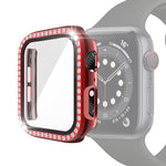 Galvanisierte PC-Einreiher-Diamant-Schutzhülle mit gehärteter Glasfolie für Apple Watch Series, für Apple Watch Series 6 / 5 / 4 / Watch SE 40 mm, für Apple Watch Series 6 / 5 / 4 / Watch SE 44 mm