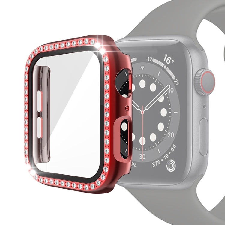 Galvanisierte PC-Einreiher-Diamant-Schutzhülle mit gehärteter Glasfolie für Apple Watch Series, für Apple Watch Series 6 / 5 / 4 / Watch SE 40 mm, für Apple Watch Series 6 / 5 / 4 / Watch SE 44 mm