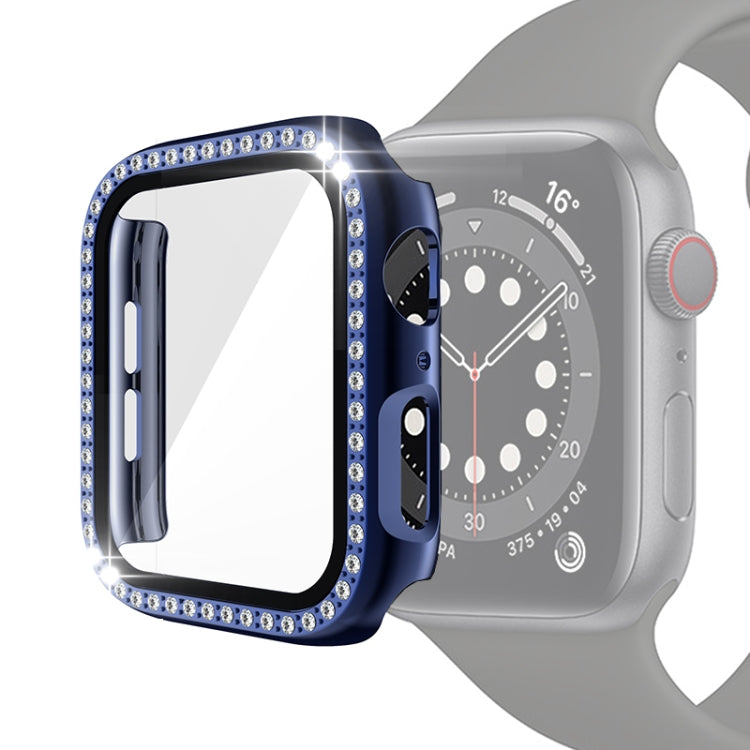 Galvanisierte PC-Einreiher-Diamant-Schutzhülle mit gehärteter Glasfolie für Apple Watch Series, für Apple Watch Series 6 / 5 / 4 / Watch SE 40 mm, für Apple Watch Series 6 / 5 / 4 / Watch SE 44 mm
