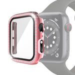 Galvanisierte PC-Einreiher-Diamant-Schutzhülle mit gehärteter Glasfolie für Apple Watch Series, für Apple Watch Series 6 / 5 / 4 / Watch SE 40 mm, für Apple Watch Series 6 / 5 / 4 / Watch SE 44 mm
