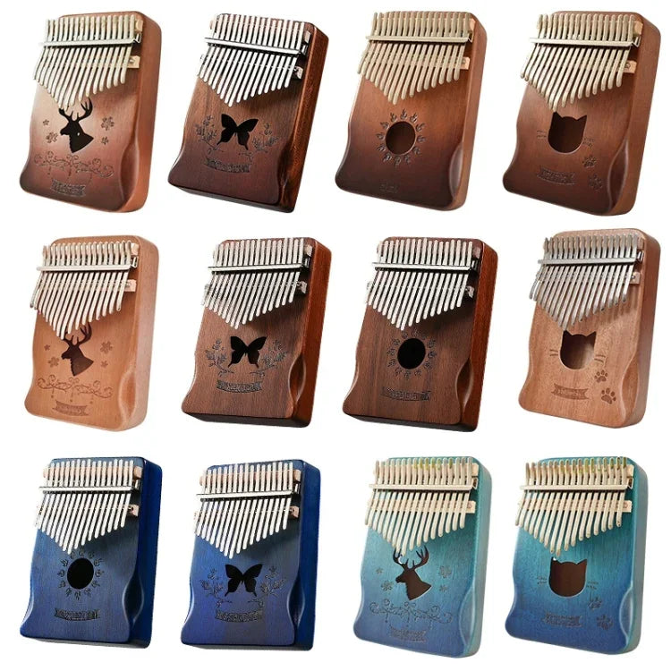 17-töniges Daumenklavier Kalimba aus Akazienholz (Musikinstrumente)