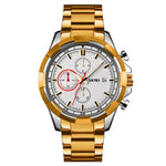 SKMEI 9192 Herren Kalender Timing Edelstahlarmband Leuchtquarz-Uhr
