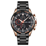 SKMEI 9192 Herren Kalender Timing Edelstahlarmband Leuchtquarz-Uhr