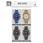 SKMEI 9192 Herren Kalender Timing Edelstahlarmband Leuchtquarz-Uhr