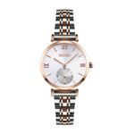 SKMEI 9198 Schlichte Quarzuhr mit römischen Ziffern und Metallarmband für Paare