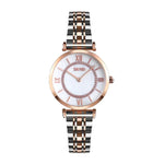 SKMEI 9198 Schlichte Quarzuhr mit römischen Ziffern und Metallarmband für Paare