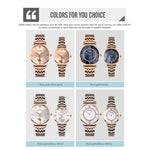 SKMEI 9198 Schlichte Quarzuhr mit römischen Ziffern und Metallarmband für Paare