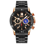 SKMEI 9235 Herrenuhr mit Mondphase, Stoppuhr, Edelstahlarmband, Quarzuhr