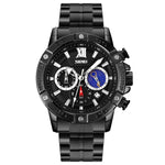 SKMEI 9235 Herrenuhr mit Mondphase, Stoppuhr, Edelstahlarmband, Quarzuhr