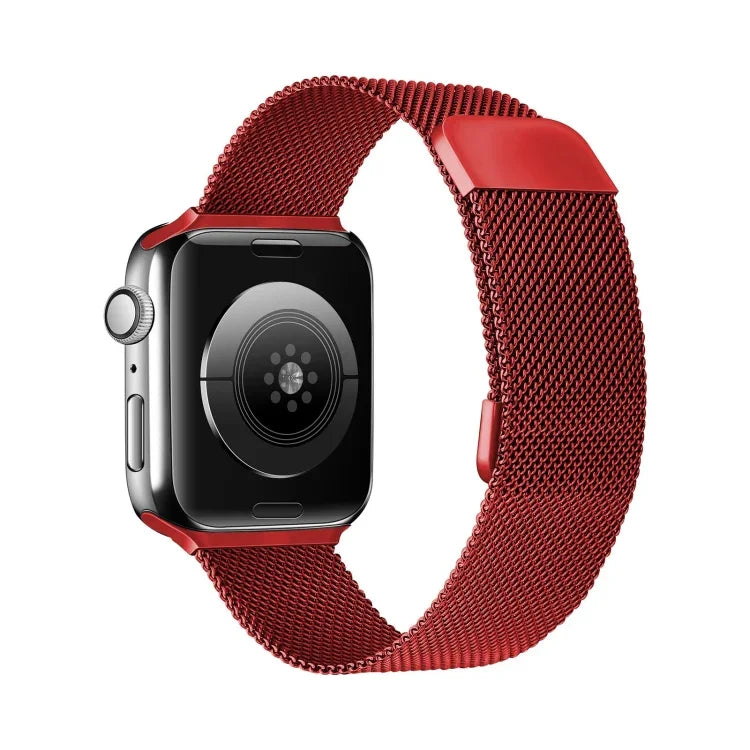 Double Section Milanese Magnetic Elasticity Replacement Strap Watchband For Apple Watch Series, 7 45mm / 6 & SE & 5 & 4 44mm / 3 & 2 & 1 42mm, 7 41mm / 6 & SE & 5 & 4 40mm / 3 & 2 & 1 38mm