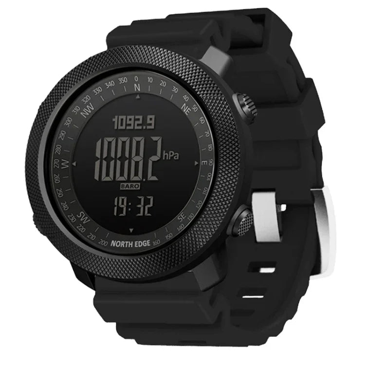 NORTH EDGE Multifunktionale Wasserdichte Outdoor-Sport-Smartwatch, Unterstützt Feuchtigkeitsmessung / Wettervorhersage / Geschwindigkeitsmessung, Silikonarmband