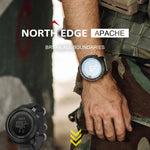 NORTH EDGE Multifunktionale Wasserdichte Outdoor-Sport-Smartwatch, Unterstützt Feuchtigkeitsmessung / Wettervorhersage / Geschwindigkeitsmessung, Silikonarmband
