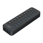 ORICO CT2U3-10AB-WH 10-in-1 Kunststoffstreifen Multi-Port USB-HUB mit Einzelschaltern, CT2U3-10AB-BK AU-Stecker, CT2U3-10AB-WH AU-Stecker, CT2U3-10AB-BK UK-Stecker, CT2U3-10AB-WH UK-Stecker, CT2U3-10AB-BK EU-Stecker, CT2U3-10AB-WH EU-Stecker