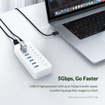 ORICO CT2U3-10AB-WH 10-in-1 Kunststoffstreifen Multi-Port USB-HUB mit Einzelschaltern, CT2U3-10AB-BK AU-Stecker, CT2U3-10AB-WH AU-Stecker, CT2U3-10AB-BK UK-Stecker, CT2U3-10AB-WH UK-Stecker, CT2U3-10AB-BK EU-Stecker, CT2U3-10AB-WH EU-Stecker