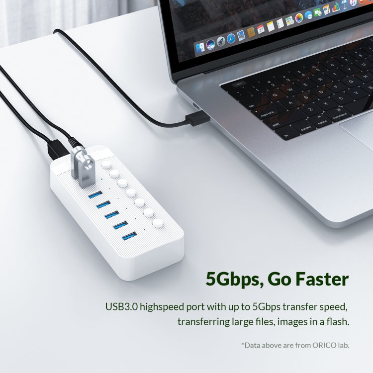 ORICO CT2U3-10AB-WH 10-in-1 Kunststoffstreifen Multi-Port USB-HUB mit Einzelschaltern, CT2U3-10AB-BK AU-Stecker, CT2U3-10AB-WH AU-Stecker, CT2U3-10AB-BK UK-Stecker, CT2U3-10AB-WH UK-Stecker, CT2U3-10AB-BK EU-Stecker, CT2U3-10AB-WH EU-Stecker
