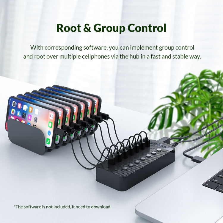 ORICO CT2U3-10AB-WH 10-in-1 Kunststoffstreifen Multi-Port USB-HUB mit Einzelschaltern, CT2U3-10AB-BK AU-Stecker, CT2U3-10AB-WH AU-Stecker, CT2U3-10AB-BK UK-Stecker, CT2U3-10AB-WH UK-Stecker, CT2U3-10AB-BK EU-Stecker, CT2U3-10AB-WH EU-Stecker