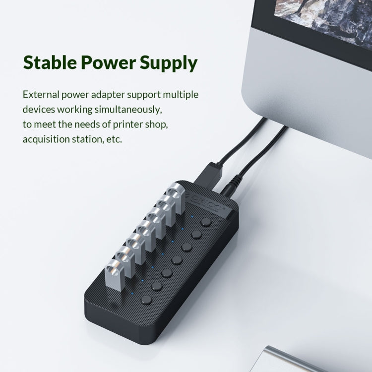 ORICO CT2U3-10AB-WH 10-in-1 Kunststoffstreifen Multi-Port USB-HUB mit Einzelschaltern, CT2U3-10AB-BK AU-Stecker, CT2U3-10AB-WH AU-Stecker, CT2U3-10AB-BK UK-Stecker, CT2U3-10AB-WH UK-Stecker, CT2U3-10AB-BK EU-Stecker, CT2U3-10AB-WH EU-Stecker
