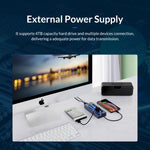 ORICO AT2U3-7AB-GY-BP 7-in-1 Aluminiumlegierung Multi-Port USB-HUB mit Einzelschaltern, EU-Stecker, UK-Stecker, AU-Stecker