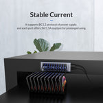 ORICO AT2U3-7AB-GY-BP 7-in-1 Aluminiumlegierung Multi-Port USB-HUB mit Einzelschaltern, EU-Stecker, UK-Stecker, AU-Stecker