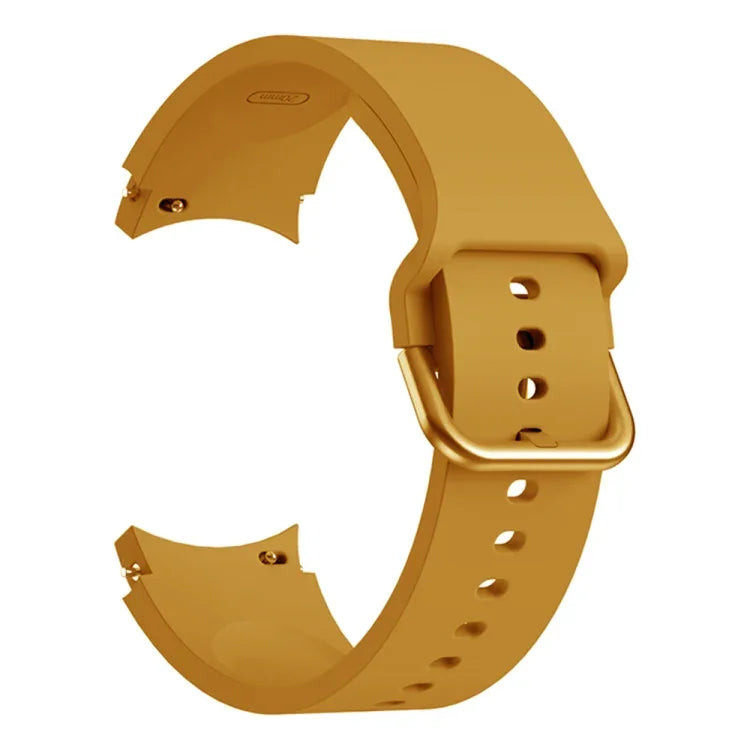 Universelles, farbiges Silikon-Ersatzarmband mit Dornschließe für Samsung Galaxy Watch4 (40 mm), Samsung Galaxy Watch4 (44 mm), Samsung Galaxy Watch4 Classic (42 mm) und Samsung Galaxy Watch4 Classic (46 mm).